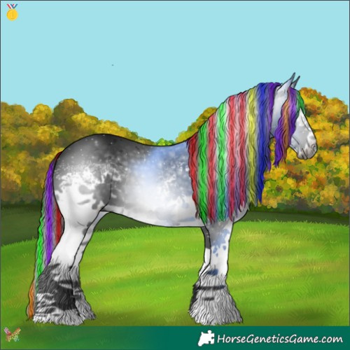 Horse Color:Gray Painted White Spotted Black 