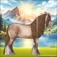 Horse Color:Chocolate Palomino Pearl Tobiano Frame  and Liver Chestnut Pearl Tobiano Frame 