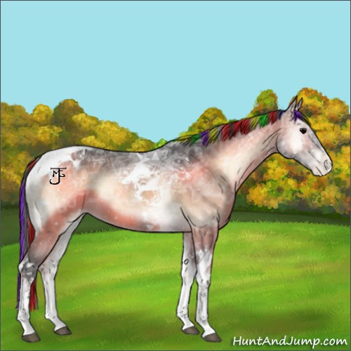 Horse Color:Painted Bay Ice Onyx Tobiano Varnish 