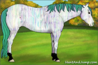 Horse Color:Watercolor Plaid Bay Ice Roan Onyx Rabicano