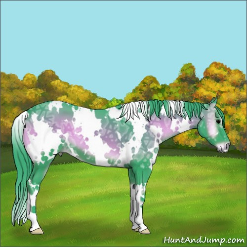 Horse Color:Watercolor White Spotted Blue Onyx Ice 