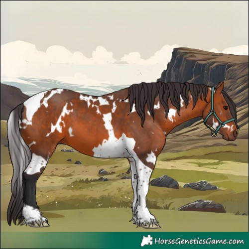 Horse Color:White Spotted Bay Tobiano