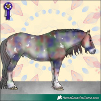 Horse Color:Platinum Nacre White Spotted Blue Onyx Tobiano