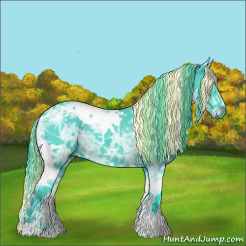 Horse Color:Painted Watercolor White Spotted Black Ice 