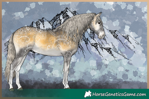 Horse Color:Silver Buckskin Ice Onyx Rabicano 