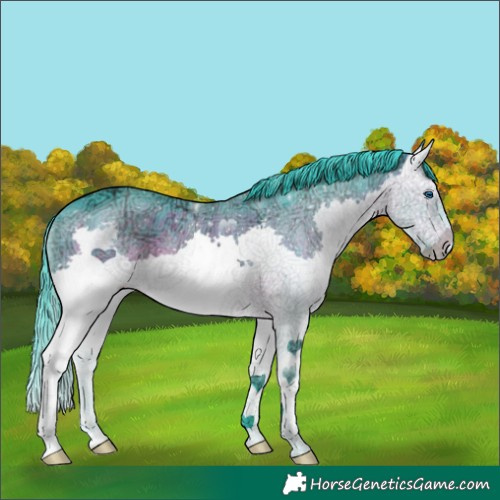 Horse Color:Watercolor Brown Ice Splash 