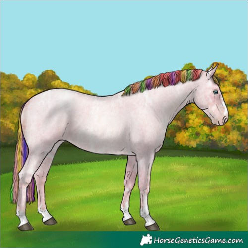 Horse Color:Painted Watercolor Smoky Blue Ice Roan Pearl 