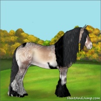 Horse Color:Void Bay Ice Onyx Sabino Tobiano 