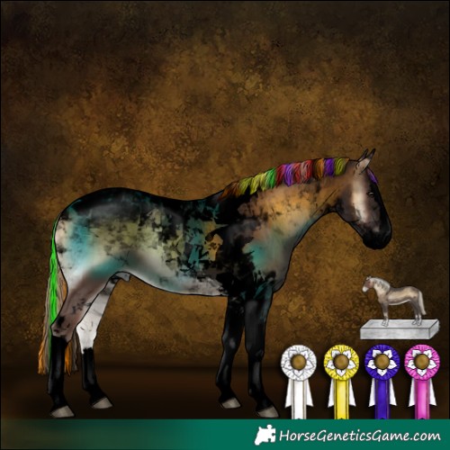 Horse Color:Void Painted Chocolate Palomino Onyx Splash Tobiano 