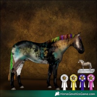 Horse Color:Void Painted Chocolate Palomino Onyx Splash Tobiano