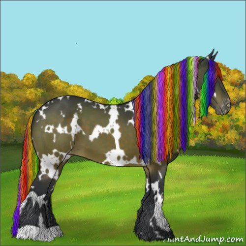 Horse Color:Painted White Spotted Bay Varnish 