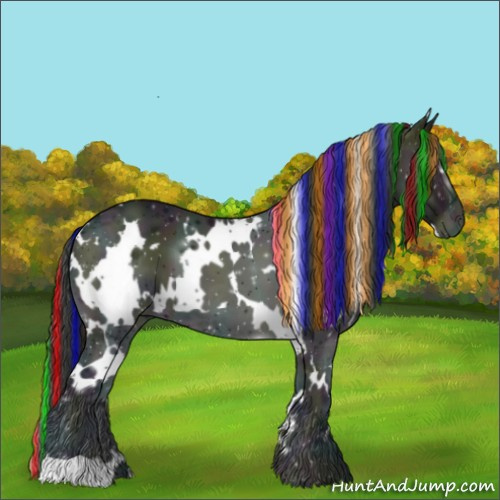 Horse Color:Painted White Spotted Midnight Blue Onyx Ice Appaloosa 
