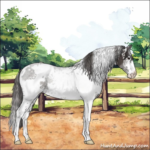 Horse Color:White Spotted Smoky Black Rabicano 