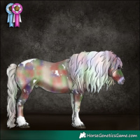 Horse Color:Nacre White Spotted Silver Blue Onyx Tobiano