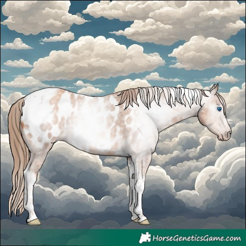 Horse Color:Gray Gold Champagne Roan Tobiano Frame Near Leopard
