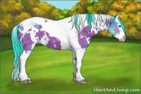 Horse Color:Watercolor White Spotted Brown Splash Tobiano