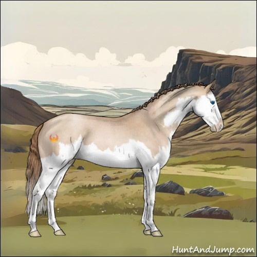 Horse Color:Grullo Roan Pearl Splash and Blue Roan Pearl Splash