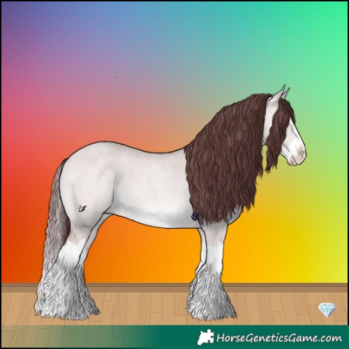 Horse Color:Platinum Chocolate Bay Roan Dun Splash