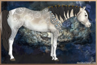 Horse Color:White Spotted Bay Ice Onyx Tobiano 