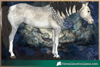 Horse Color:White Spotted Bay Ice Onyx Tobiano