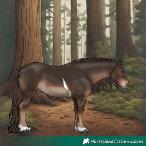 Horse Color:White Spotted Liver Chestnut Tobiano 