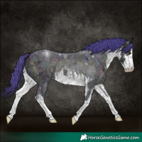 Horse Color:Watercolor White Spotted Midnight Brown Ice