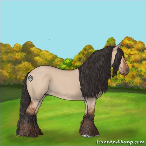 Horse Color:Bay Roan Dun Rabicano 
