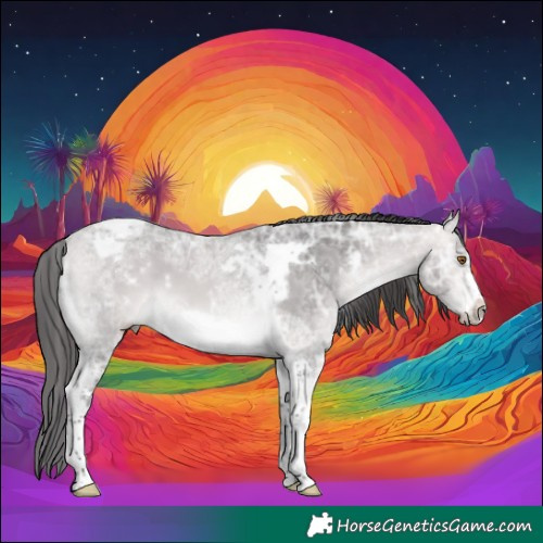 Horse Color:Platinum White Spotted Buckskin Ice Tobiano Frame 