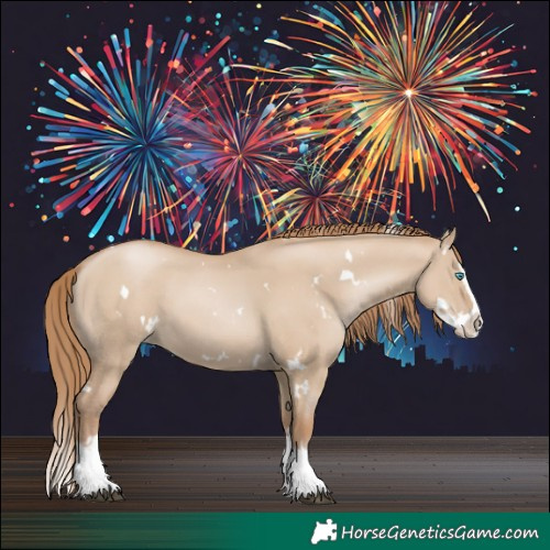 Horse Color:White Spotted Chocolate Grullo Pearl Splash 
