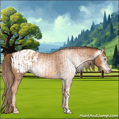Horse Color:Gray Gold Champagne Appaloosa  and Gray Gold Champagne Appaloosa 