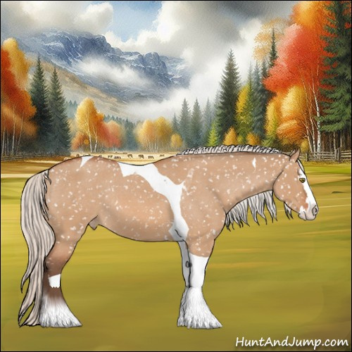 Horse Color:Silver Bay Roan Dun Splash Tobiano Snowflake Varnish Rabicano 