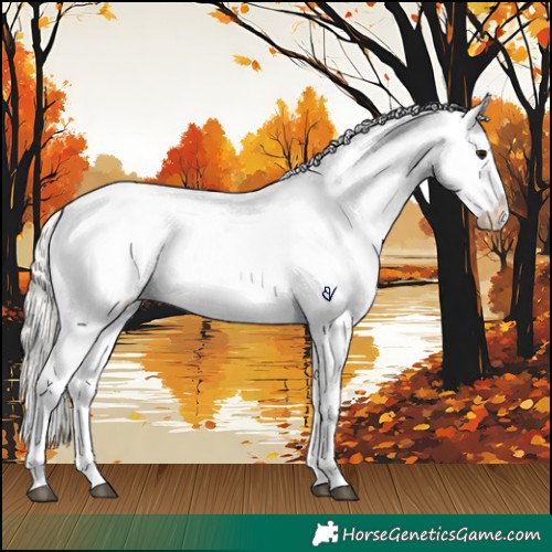 Horse Color:Silver Bay Roan Tobiano Snowflake Varnish