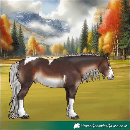 Horse Color:Silver Brown Sabino Tobiano Frame 