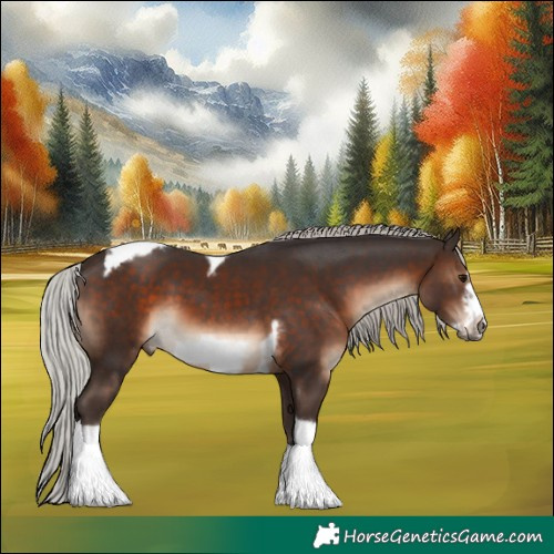 Horse Color:Silver Brown Sabino Tobiano Frame 