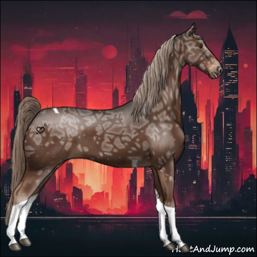 Horse Color:Liver Chestnut Ice Tobiano