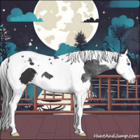 Horse Color:Black Splash Tobiano Varnish 