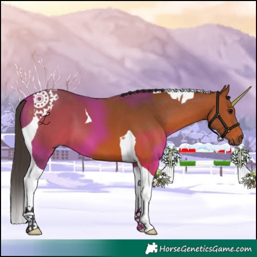 Horse Color:Bay Tobiano 