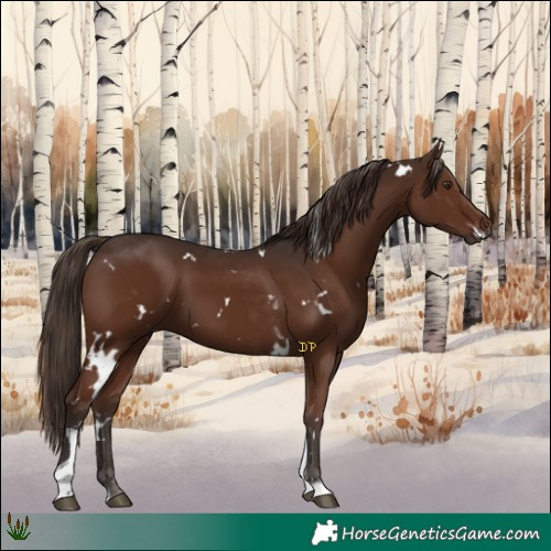 Horse Color:White Spotted Liver Chestnut Tobiano 
