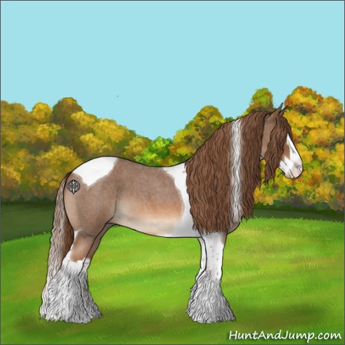 Horse Color:Red Roan Splash Tobiano 