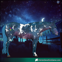 Horse Color:Watercolor White Spotted Brown Ice