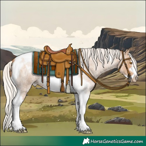 Horse Color:Silver Blue Roan Pearl Tobiano Frame 