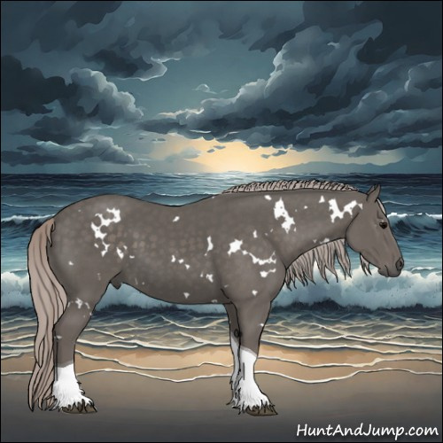 Horse Color:White Spotted Silver Black Tobiano 