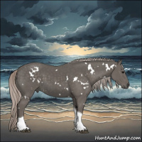 Horse Color:White Spotted Silver Black Tobiano 