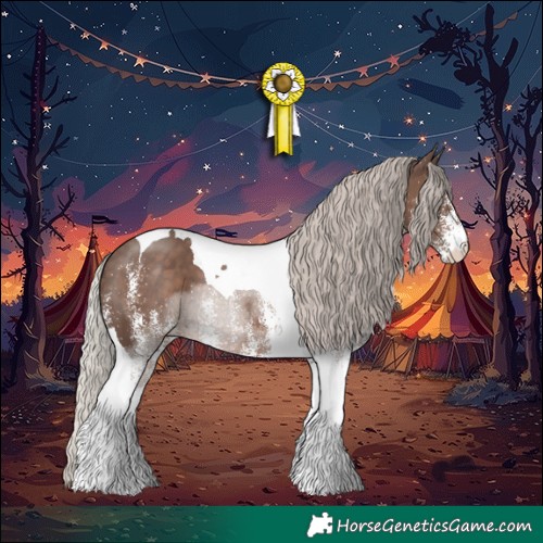 Horse Color:White Spotted Silver Black Tobiano 