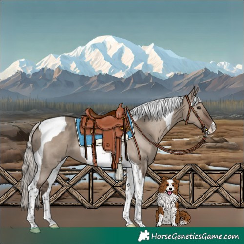 Horse Color:Silver Grullo Tobiano 