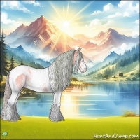 Horse Color:Watercolor White Spotted Silver Bay Dun Tobiano 