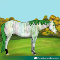 Horse Color:Watercolor Brown Ice Onyx Rabicano 