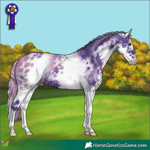 Horse Color:Watercolor White Spotted Liver Chestnut Splash 