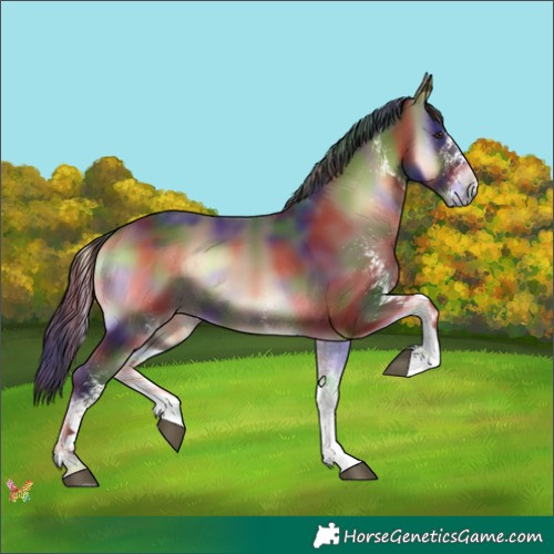 Horse Color:Nacre White Spotted Liver Red Onyx 