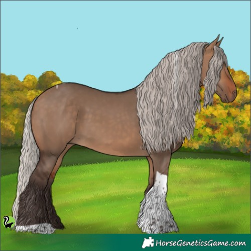 Horse Color:Silver Brown Dun Tobiano 